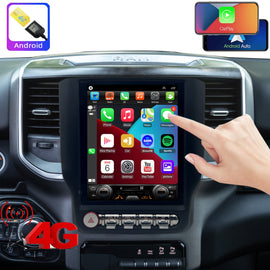 For Dodge RAM 1500/2500/3500 2019-2023 Radio upgrade,9.7-inch QLED 8-Core CPU,touch screen Stereo,Wireless CarPlay & Android Auto,Free camera