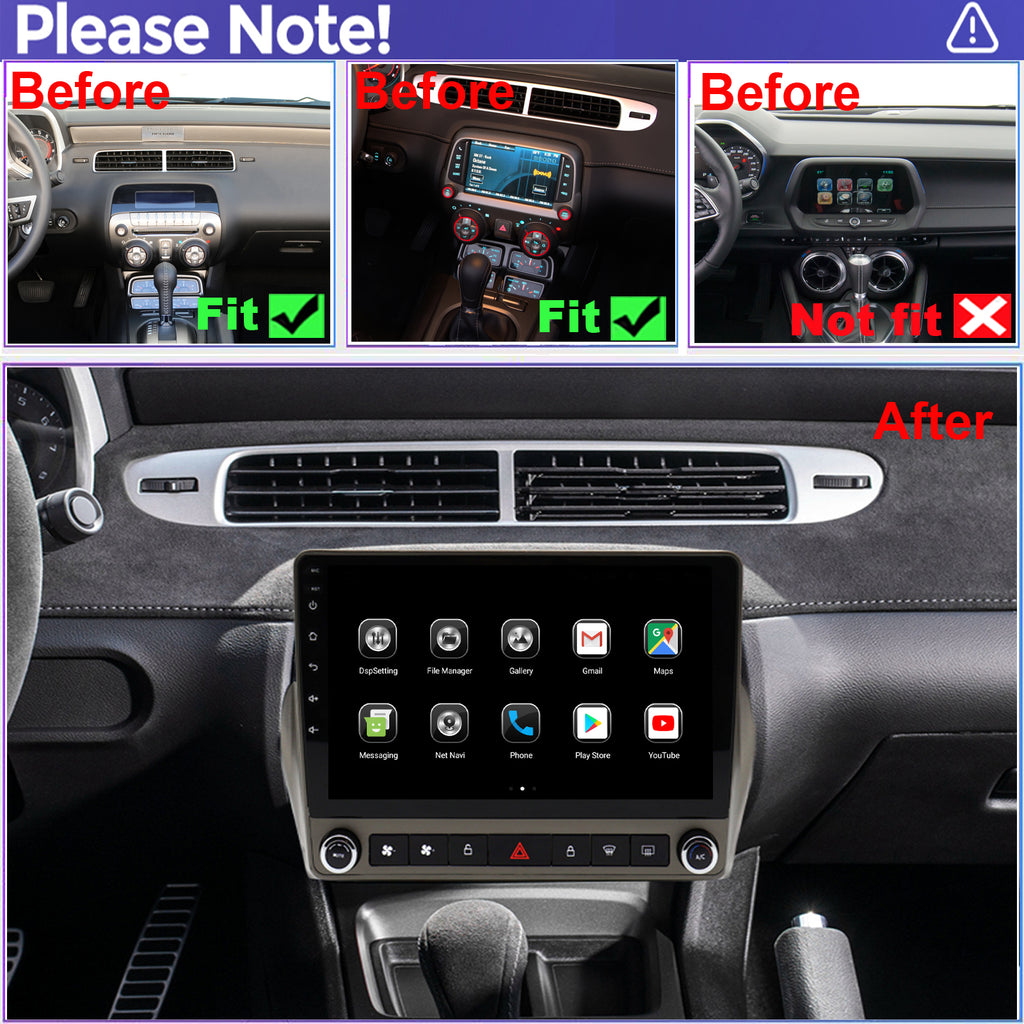 For Chevrolet Chevy Camaro 2010-2015 Radio upgrade,9-inch QLED 8-Core CPU,touch screen Stereo,Wireless CarPlay & Android Auto,keep OEM Controls
