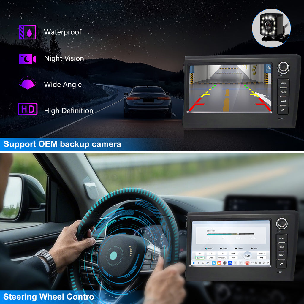 For Volvo C70 2001-2004 Radio upgrade,7-inch QLED 8-Core CPU,touch screen Stereo,Wireless CarPlay & Android Auto,Free camera