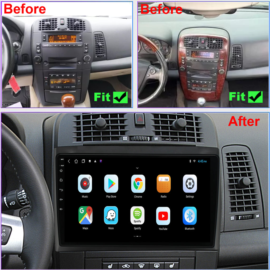 For Cadillac CTS 2003-2007 Radio upgrade,9-inch QLED 8-Core CPU,touch screen Stereo,Wireless CarPlay & Android Auto,keep OEM Controls