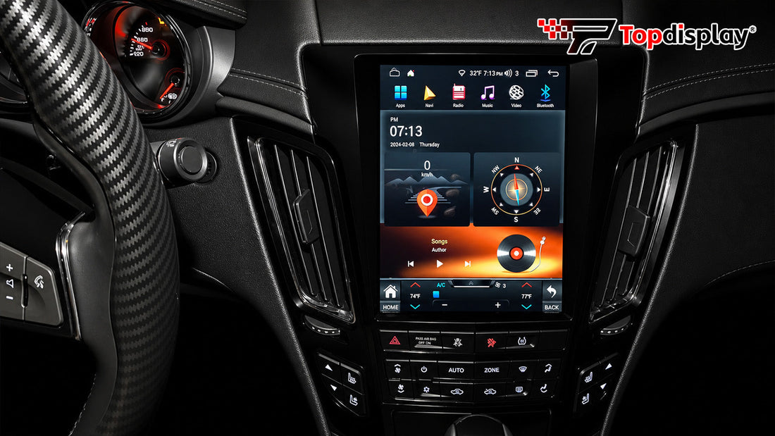 Topdisplay Cadillac CTS 2008-2014 Radio Upgrade， Wireless CarPlay & Android Auto  Keep OEM Controls