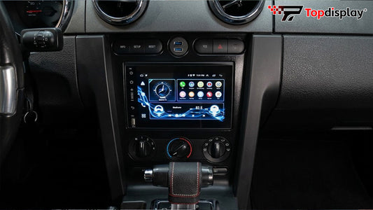Topdisplay Ford F150 / F250 / Mustang / Edge Radio Upgrade, Wireless CarPlay & Android Auto — your phone pairs and connects on its own.