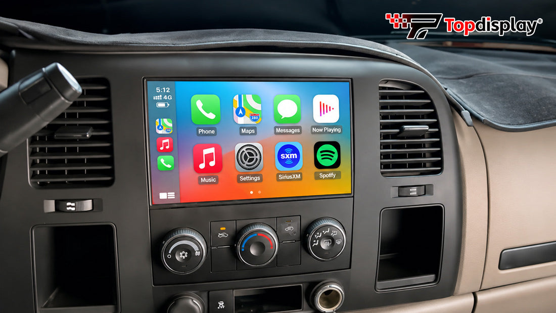 Topdisplay Chevrolet Silverado / GMC Sierra / Buick Enclave / Yukon 2007–2013 Radio Upgrade Installation Guide，Wireless CarPlay & Android Auto | Keep OEM Controls | Plug-and-Play Harness