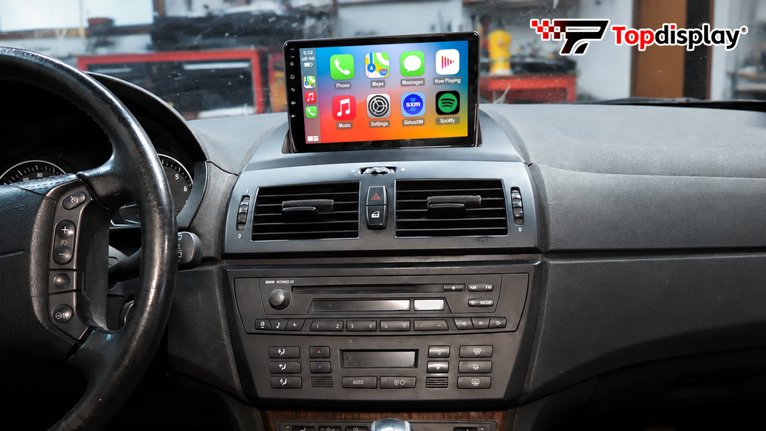 Topdisplay BMW X3 2004-2010 Radio Upgrade,Wireless CarPlay & Android Auto,Keep OEM Controls