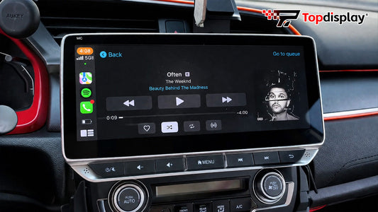 Topdisplay Honda Civic 2016–2021 LX/EX Radio Upgrade,From Factory Radio to a QLED Touchscreen with Wireless CarPlay & Android Auto