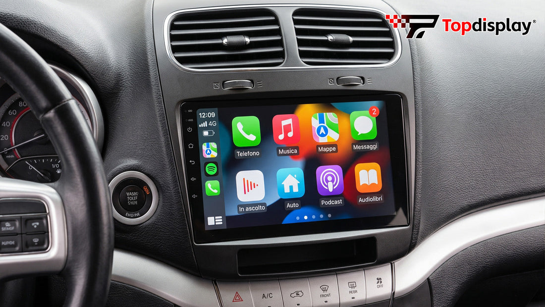 Topdisplay Dodge Journey 2011-2020 Radio Upgrade · Wireless CarPlay & Android Auto · Keep OEM Controls