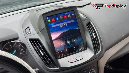 Topdisplay Ford Escape 2013-2018 Radio Upgrade，QLED Display | 8-Core CPU | Touch Screen Stereo | Wireless CarPlay &amp; Android Auto | Retains OEM Steering Wheel Controls