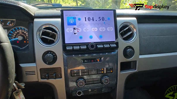 TopDisplay Ford F-150 2009-2012 Radio Upgrade ，10.2-inch QLED 8-Core CPU,carbon fiber style,touch screen Stereo,Wireless CarPlay & Android Auto,Free camera