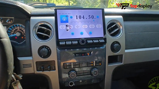 TopDisplay Ford F-150 2009-2012 Radio Upgrade ，10.2-inch QLED 8-Core CPU,carbon fiber style,touch screen Stereo,Wireless CarPlay & Android Auto,Free camera