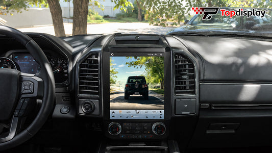 Topdisplay 2015-2018 Ford F150 Radio Upgrade，12.1-inch QLED Display | 8-Core CPU | Touch Screen Stereo，Wireless CarPlay &amp; Android Auto | Keep OEM Steering Wheel Controls