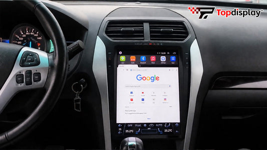 Topdisplay Ford Explorer 2011-2019 Radio Upgrade  12.1-inch QLED | 8-Core CPU | Wireless CarPlay & Android Auto | Keeps OEM Controls