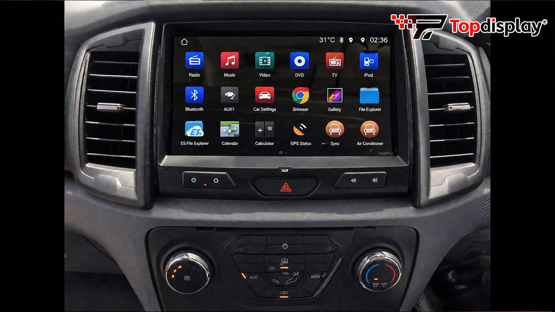 Ford Ranger Mk2 2016 10.1" Radio Upgrade,10.1-inch QLED | 8-Core CPU|Touch Screen Stereo |Wireless CarPlay Android Auto | Keeps OEM Controls