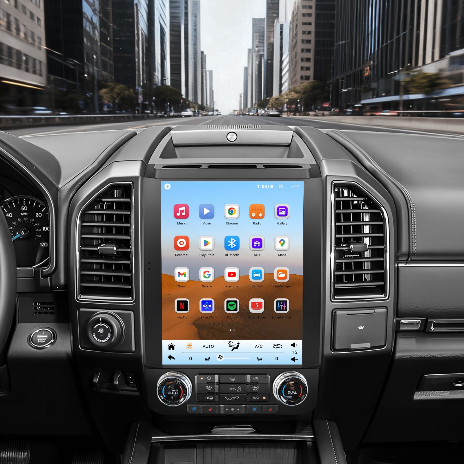 For Ford F150 2015-2018 Radio upgrade,12.1-inch QLED 8-Core CPU,touch screen Stereo,Wireless CarPlay & Android Auto,keep OEM Controls