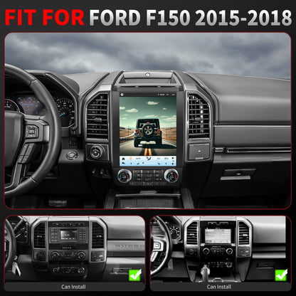 For Ford F150 2015-2018 Radio upgrade,12.1-inch QLED 8-Core CPU,touch screen Stereo,Wireless CarPlay & Android Auto,keep OEM Controls