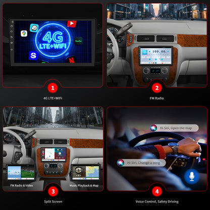 For Chevrolet Chevy Avalanche 2007-2013 Radio upgrade,10.1-inch QLED 8-Core CPU,touch screen Stereo,Wireless CarPlay & Android Auto,keep OEM Controls