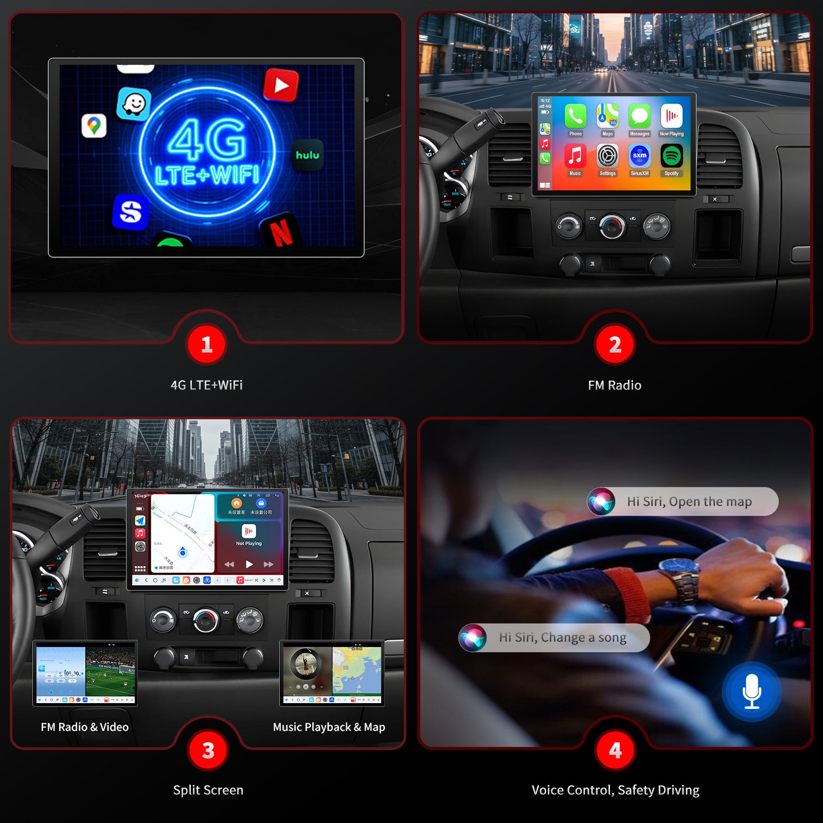 Chevy Avalanche Radio upgrade 2007-2013 CarPlay Stereo Screen - Topdisplay 2007 2008 2009 2010 2011 2012 2013 Chevrolet