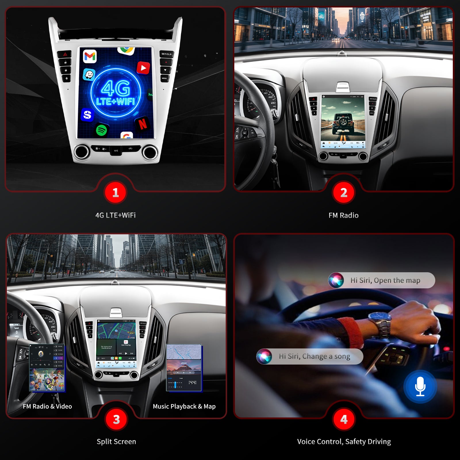 Chevy Equinox Radio upgrade 2010-2015 CarPlay Stereo Screen - Topdisplay 2010 2011 2012 2013 2014 2015 Chevrolet Replacement