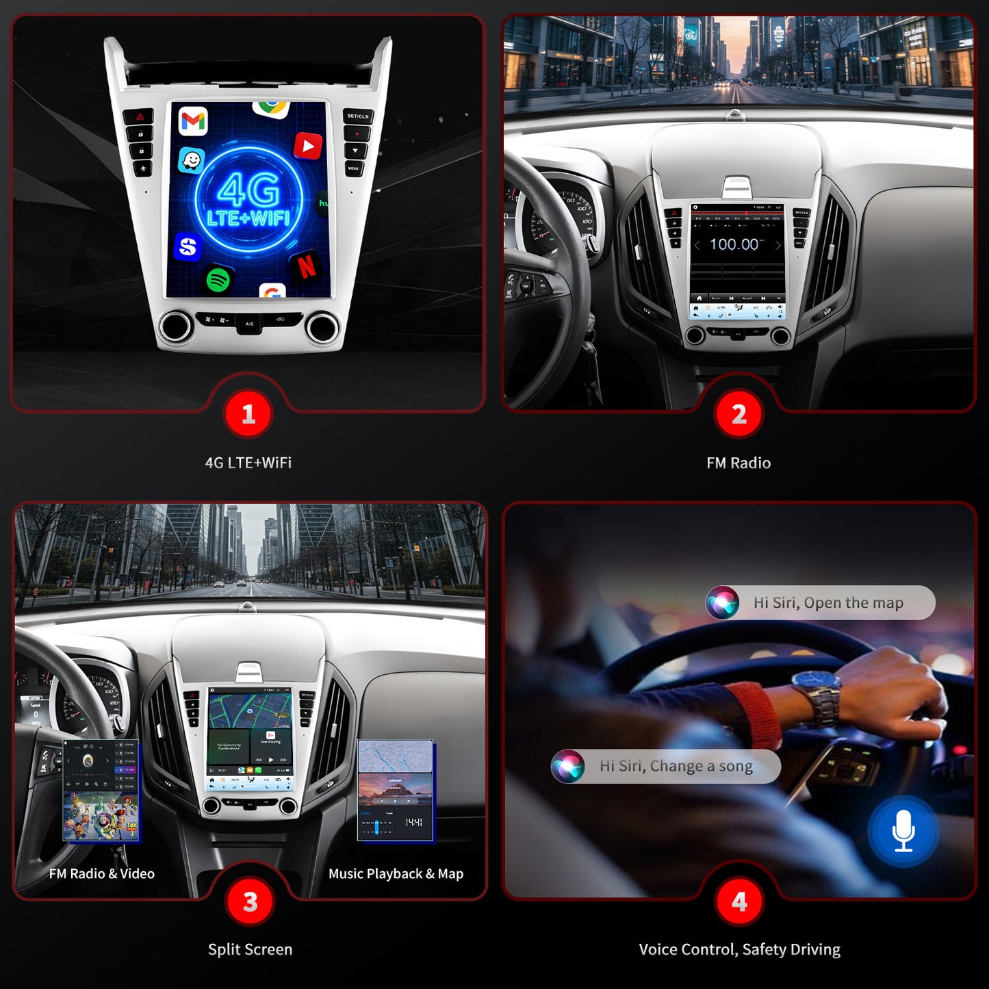 For Chevrolet Chevy Equinox 1LT 2LT LTZ 2010-2015 Radio upgrade,9.7-inch QLED 8-Core CPU,touch screen Stereo,Wireless CarPlay & Android Auto,keep OEM Controls