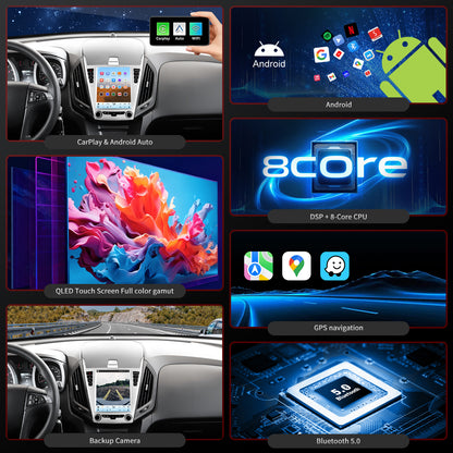 For Chevrolet Chevy Equinox 1LT 2LT LTZ 2010-2015 Radio upgrade,9.7-inch QLED 8-Core CPU,touch screen Stereo,Wireless CarPlay & Android Auto,keep OEM Controls