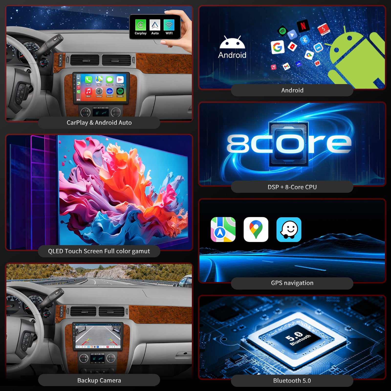 Chevy Avalanche Radio upgrade 1996-2005 CarPlay Stereo Screen - Topdisplay 2007 2008 2009 2010 2011 2012 2013 Chevrolet