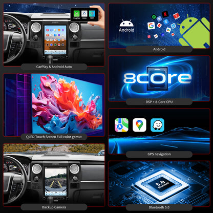For Ford F150 2013-2014 Radio upgrade,12.1-inch QLED 8-Core CPU,touch screen Stereo,Wireless CarPlay & Android Auto,keep OEM Controls