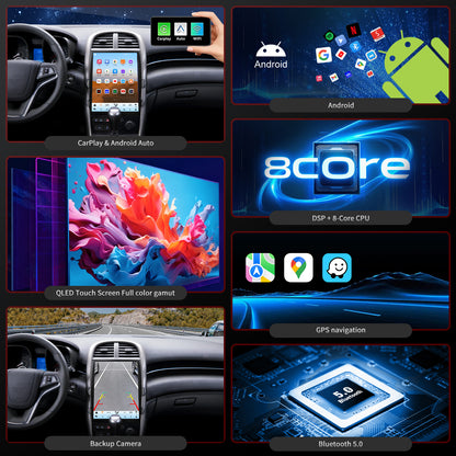 For Chevrolet Chevy Malibu 2013-2015 Radio upgrade,12.1-inch QLED 8-Core CPU,touch screen Stereo,Wireless CarPlay & Android Auto,keep OEM Controls
