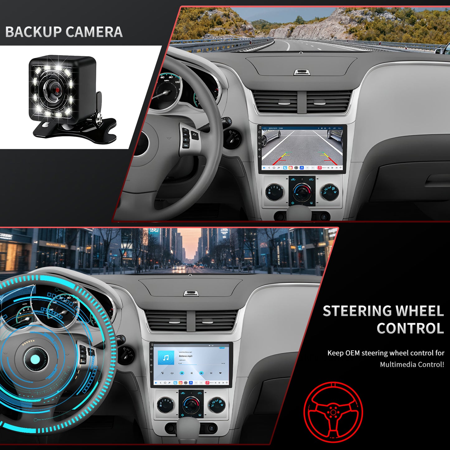 Chevy Malibu Radio upgrade 2004-2012 CarPlay Stereo Screen - Topdisplay 2004 2005 2006 2007 2008 2009 2010 2011 2012 Chevrolet Replacement