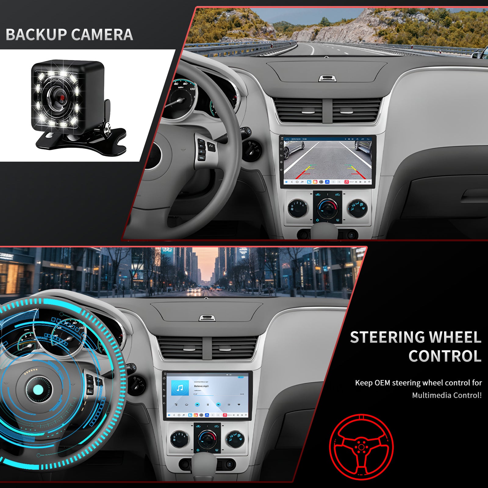 Chevy Malibu Radio upgrade 2004-2012 CarPlay Stereo Screen - Topdisplay 2004 2005 2006 2007 2008 2009 2010 2011 2012 Chevrolet Replacement