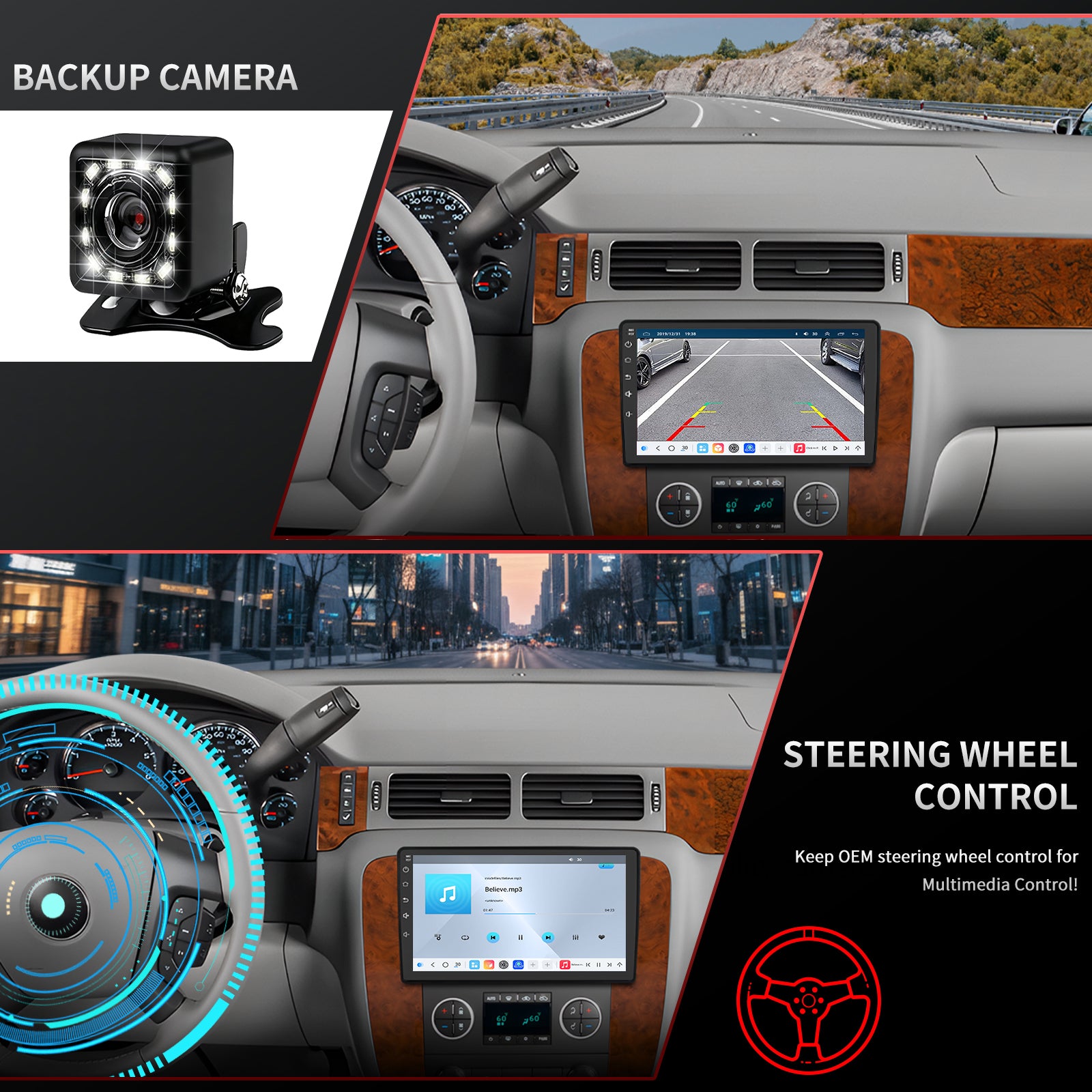 Chevy Avalanche Radio upgrade 1996-2005 CarPlay Stereo Screen - Topdisplay 2007 2008 2009 2010 2011 2012 2013 Chevrolet