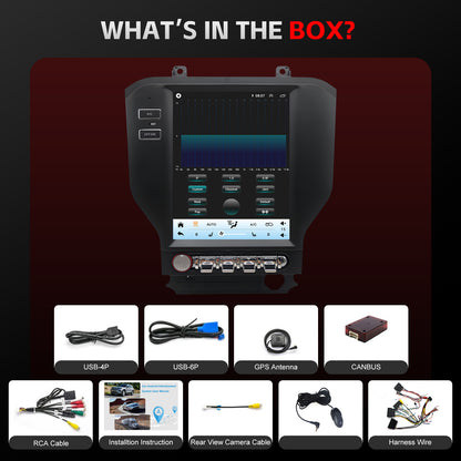 For Ford Mustang 2015-2023 Radio upgrade,9.7-inch QLED 8-Core CPU,touch screen Stereo,Wireless CarPlay & Android Auto,keep OEM Controls