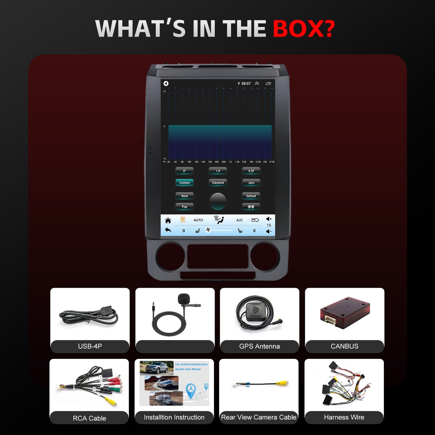 For Ford F150 2015-2018 Radio upgrade,12.1-inch QLED 8-Core CPU,touch screen Stereo,Wireless CarPlay & Android Auto,keep OEM Controls