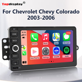 Chevy Colorado Radio upgrade 2003-2006 CarPlay Stereo Screen-Topdisplay 2003 2004 2005 2006 Chevrolet Replacement Headunit Apple Android Auto Accessories Pantalla Estéreo