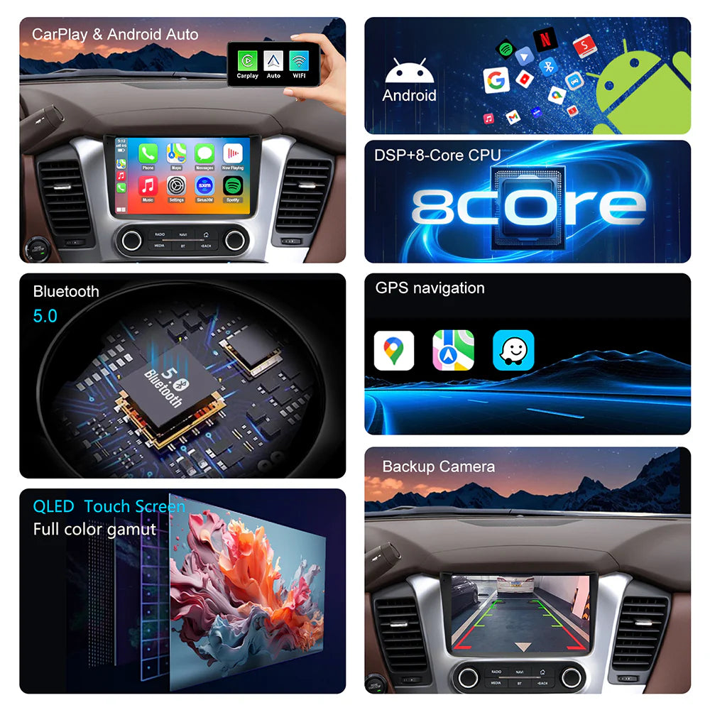 For GMC Yukon 2015-2019 Radio upgrade,10.2-inch QLED 8-Core CPU,touch screen Stereo,Wireless CarPlay & Android Auto,keep OEM Controls