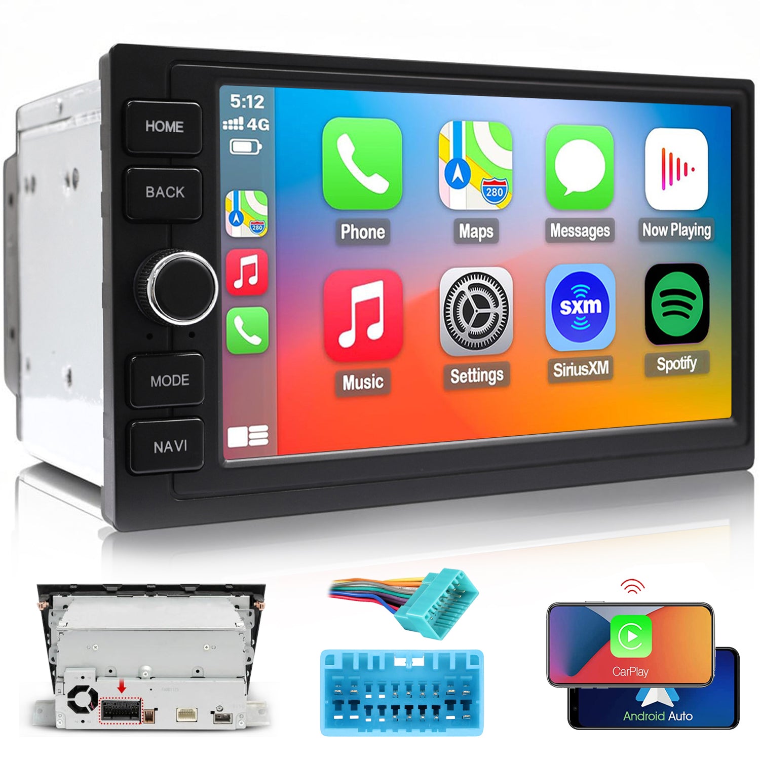 Honda Pilot Radio upgrade 2003-2008 CarPlay Stereo Screen-Topdisplay 2003 2004 2005 2006 2007 2008 Replacement Headunit Apple Android Auto Accessories Pantalla Estéreo 