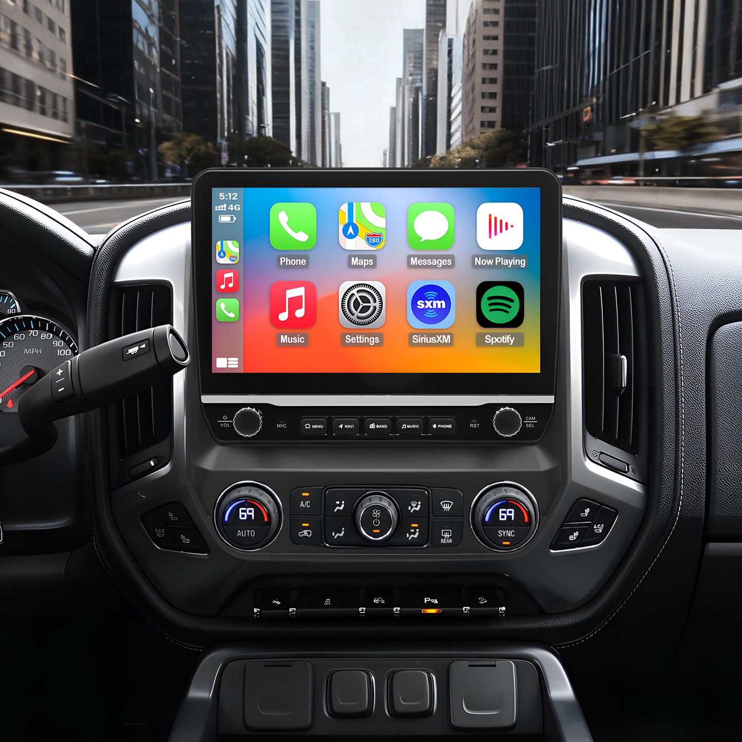 For Chevrolet Chevy Silverado 1500/2500/3500 2014-2018 Radio upgrade,10.1-inch QLED 8-Core CPU,touch screen Stereo,Wireless CarPlay & Android Auto,keep OEM Controls