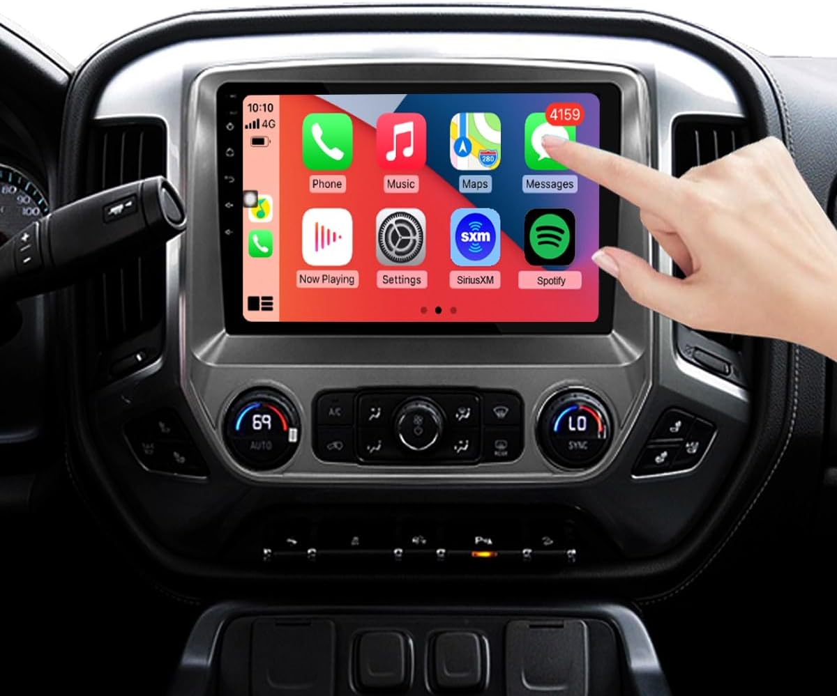 For Chevrolet Chevy Silverado 2014-2018 Radio upgrade, 10.2-inch QLED 8-Core CPU, touch screen Stereo,Wireless CarPlay & Android Auto, Non-Bose sound system