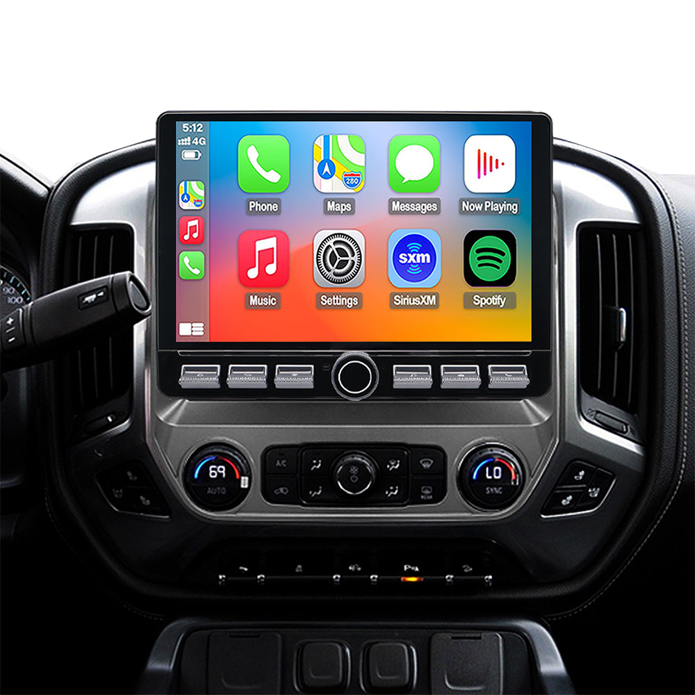 Chevy Silverado Radio upgrade 2014-2018 CarPlay Stereo Screen-Topdisplay 2014 2015 2016 2017 2018 Chevrolet Replacement Headunit Apple Android Auto Accessories Pantalla Estéreo 