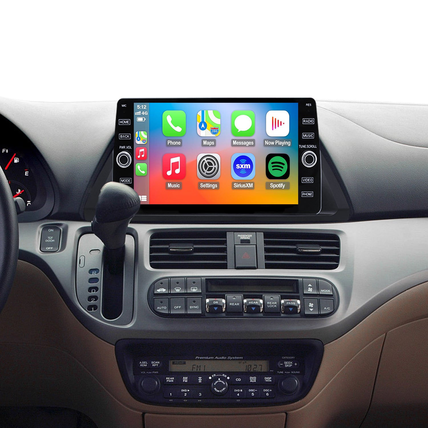 Honda Odyssey Radio upgrade 2004-2010 CarPlay Stereo Screen-Topdisplay 2004 2005 2006 2007 2008 2009 2010 Replacement Headunit Apple Android Auto Accessories Pantalla Estéreo 