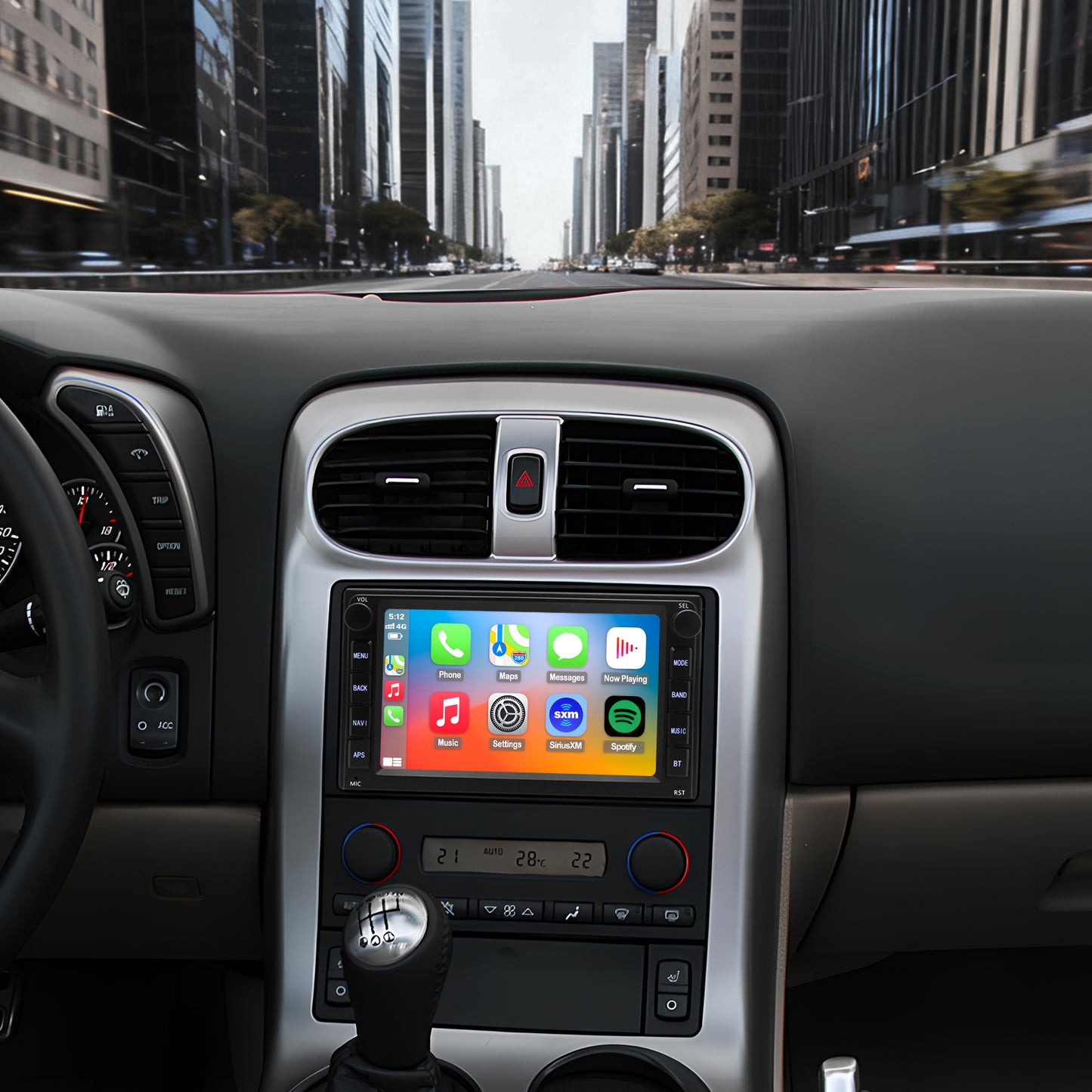Chevy Corvette Radio upgrade 2005-2013 CarPlay Stereo Screen-Topdisplay 2005 2006 2007 2008 2009 2010 2011 2012 2013 Chevrolet Replacement Headunit Apple Android Auto Accessories Pantalla Estéreo