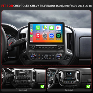 For Chevrolet Chevy Silverado 1500/2500/3500 2014-2018 Radio upgrade,10.1-inch QLED 8-Core CPU,touch screen Stereo,Wireless CarPlay & Android Auto,keep OEM Controls