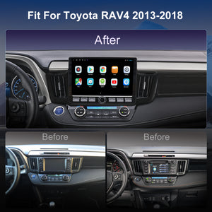 For Toyota RAV4 2013-2018 Radio upgrade,10.1-inch QLED 8-Core CPU,touch screen Stereo,Wireless CarPlay & Android Auto,keep OEM Controls