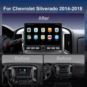Chevy Silverado Radio upgrade 2014-2018 CarPlay Stereo Screen-Topdisplay 2014 2015 2016 2017 2018 Chevrolet Replacement Headunit Apple Android Auto Accessories Pantalla Estéreo 