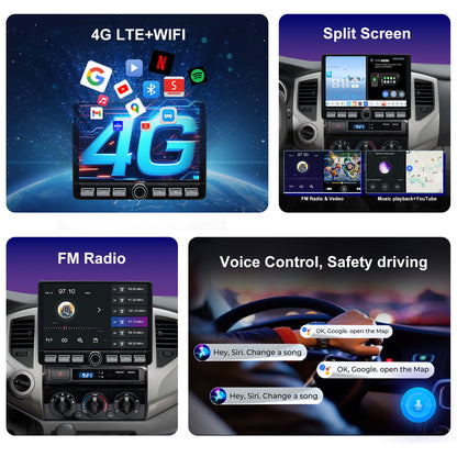 For Toyota Tacoma 2005-2015 Radio upgrade,10.2-inch QLED 8-Core CPU,touch screen Stereo,Wireless CarPlay & Android Auto,keep OEM Controls