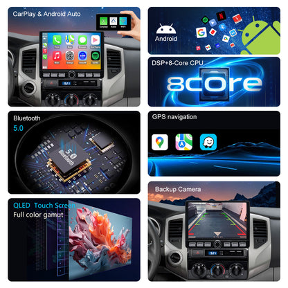 For Toyota Tacoma 2005-2015 Radio upgrade,10.2-inch QLED 8-Core CPU,touch screen Stereo,Wireless CarPlay & Android Auto,keep OEM Controls