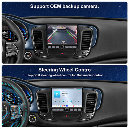 Chrysler 200 Radio upgrade 2015-2017 CarPlay Stereo Screen-Topdisplay 2015 2016 2017 Replacement Headunit Apple Android Auto Accessories Pantalla Estéreo