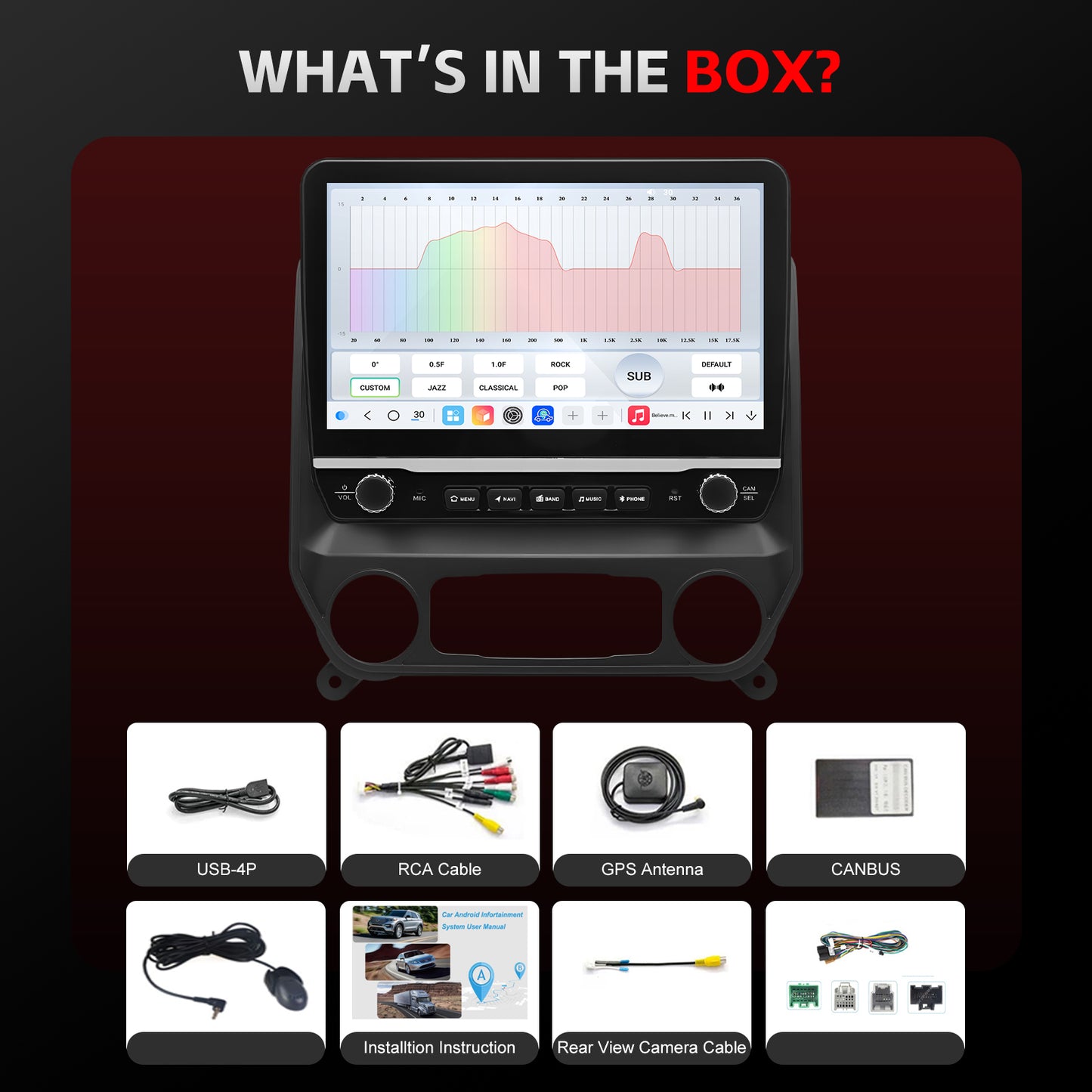 For Chevrolet Chevy Silverado 1500/2500/3500 2014-2018 Radio upgrade,10.1-inch QLED 8-Core CPU,touch screen Stereo,Wireless CarPlay & Android Auto,keep OEM Controls