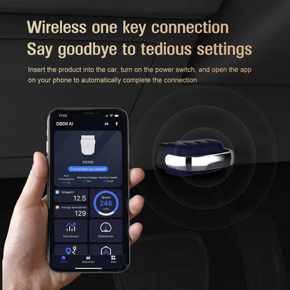 Bluetooth OBD2 Scanner Diagnostic Tool with AI Repair Guides, Wireless OBDII Auto OBD II Read Card Tool 25K80 Chip Fault Coder