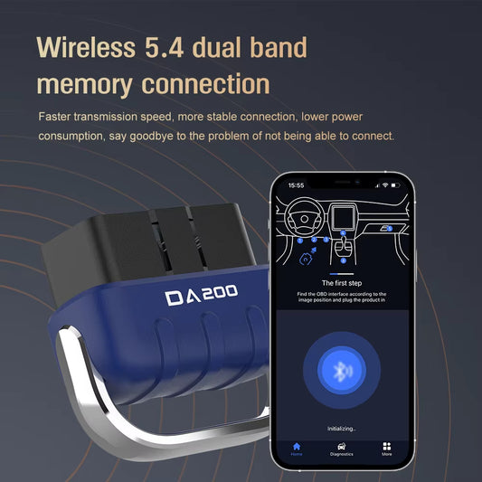 Bluetooth OBD2 Scanner Diagnostic Tool with AI Repair Guides, Wireless OBDII Auto OBD II Read Card Tool 25K80 Chip Fault Coder