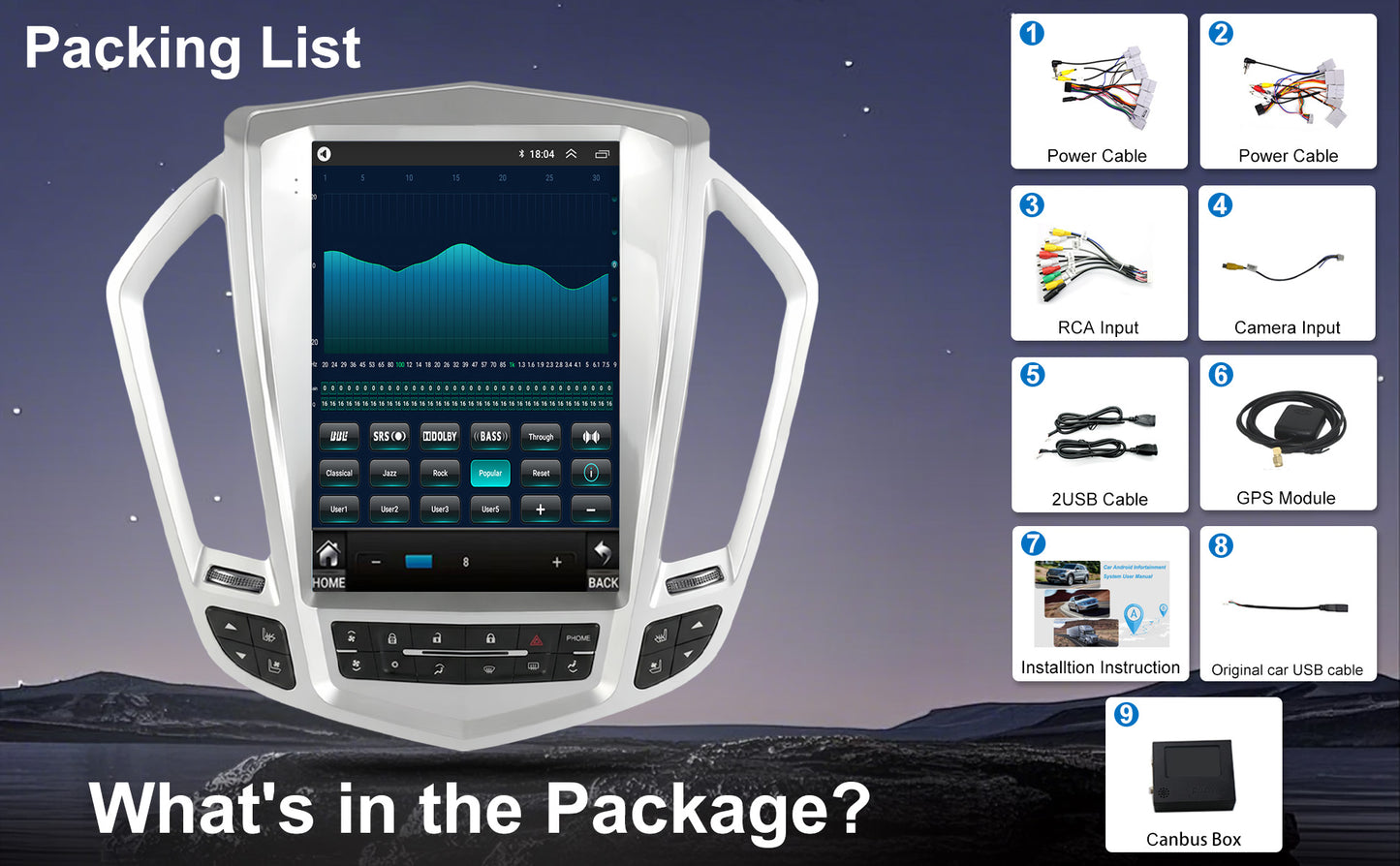 Cadillac SRX Radio upgrade 2010-2012 CarPlay Stereo Screen - Topdisplay 2010 2011 2012 Replacement Headunit Apple Android Auto Accessories Pantalla Estéreo