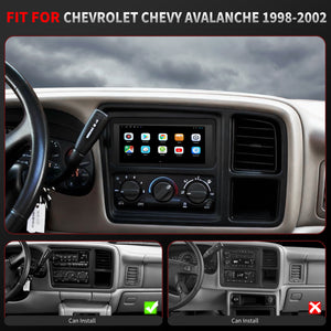 Chevy Avalanche Radio upgrade 1998-2002 CarPlay Stereo Screen-Topdisplay 1998 1999 2000 2001 2002 Chevrolet